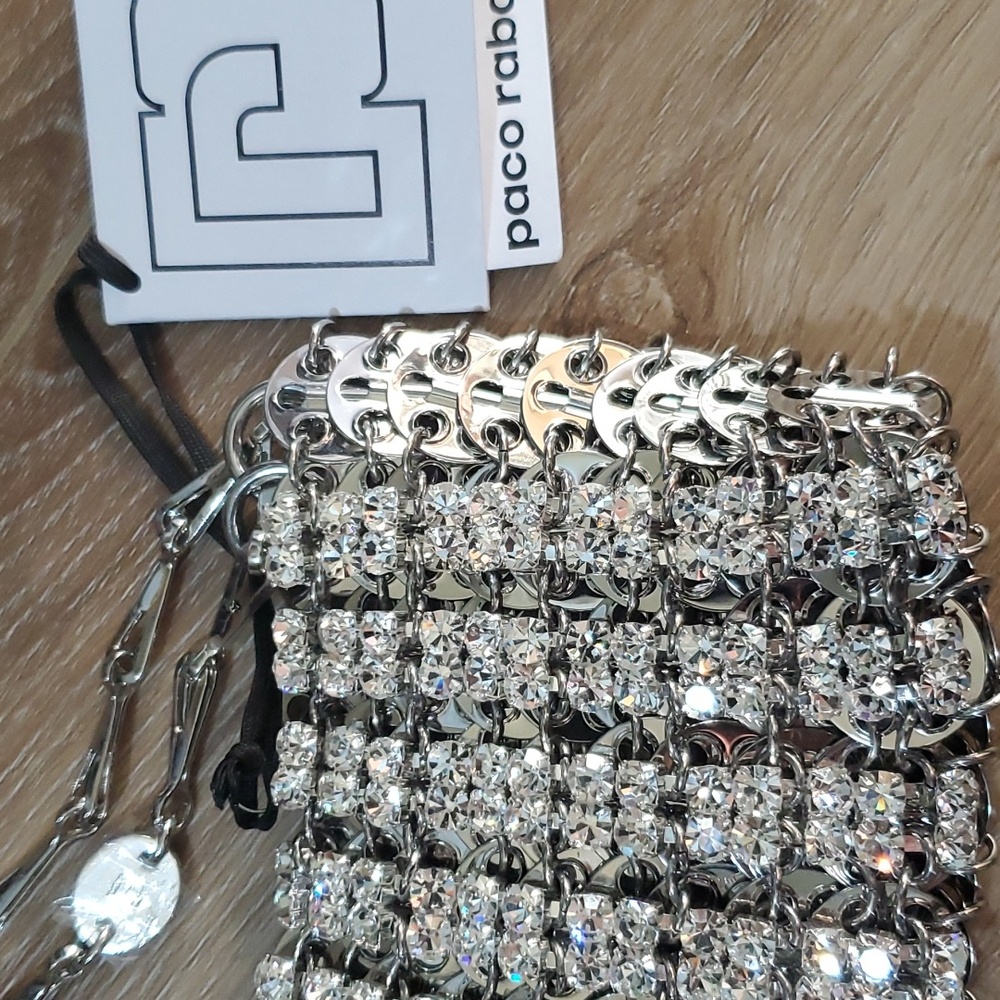 Iconic NWT Paco Rabanne Rhinestone 1969 Nano Bag - Picture 5 of 13